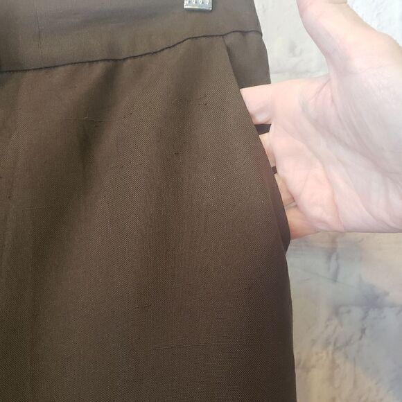 ANNE KLEIN 100% SILK Career Wide Leg Trousers - Picture 4 of 7